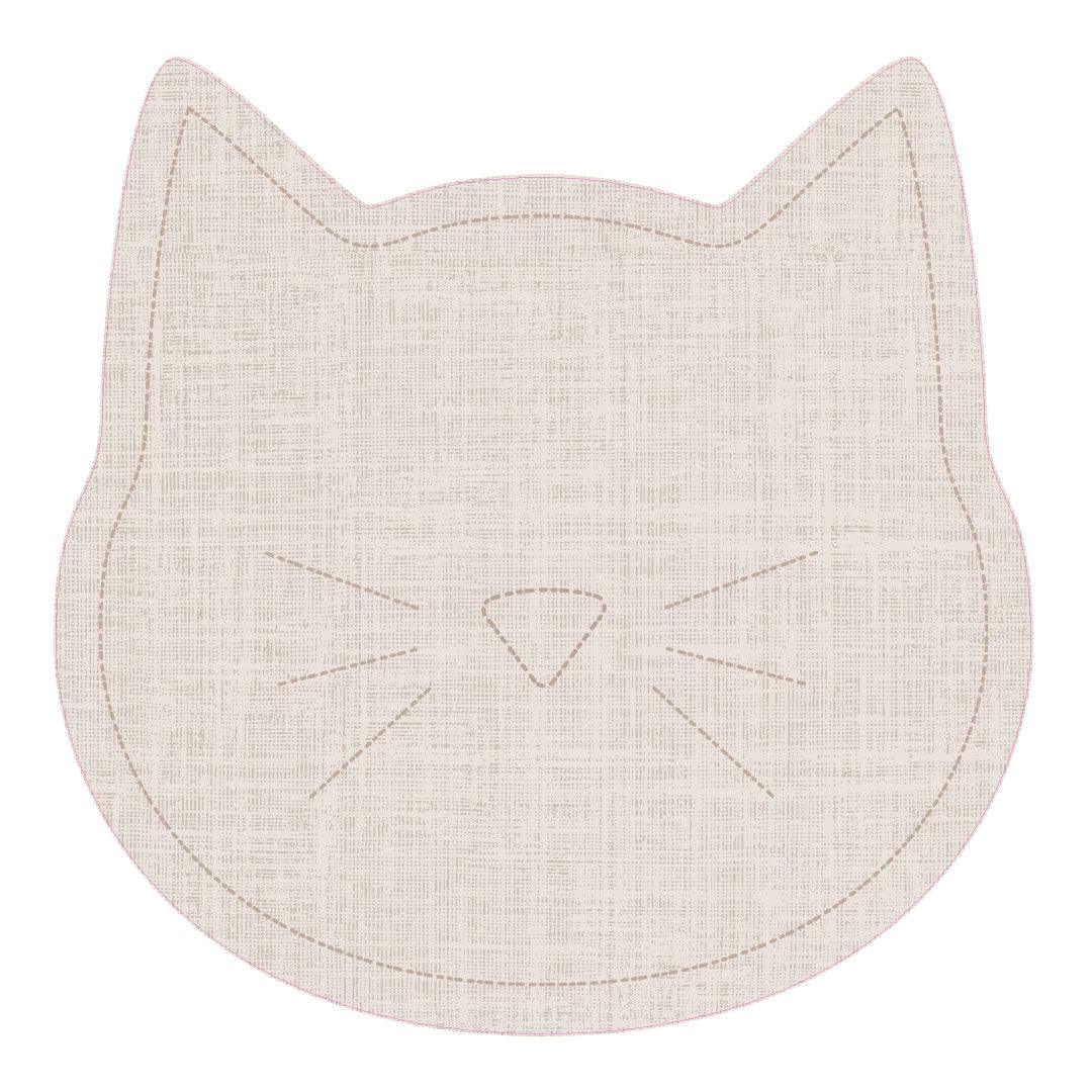 Linen Cat PetFlat | Beige - Premium Vinyl Mat - Carolina Creekhouse Easy to Clean Premium Vinyl Mats
