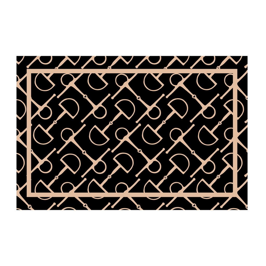 All the Gold Placemat | Black - Carolina Creekhouse Easy to Clean Premium Vinyl Mats 