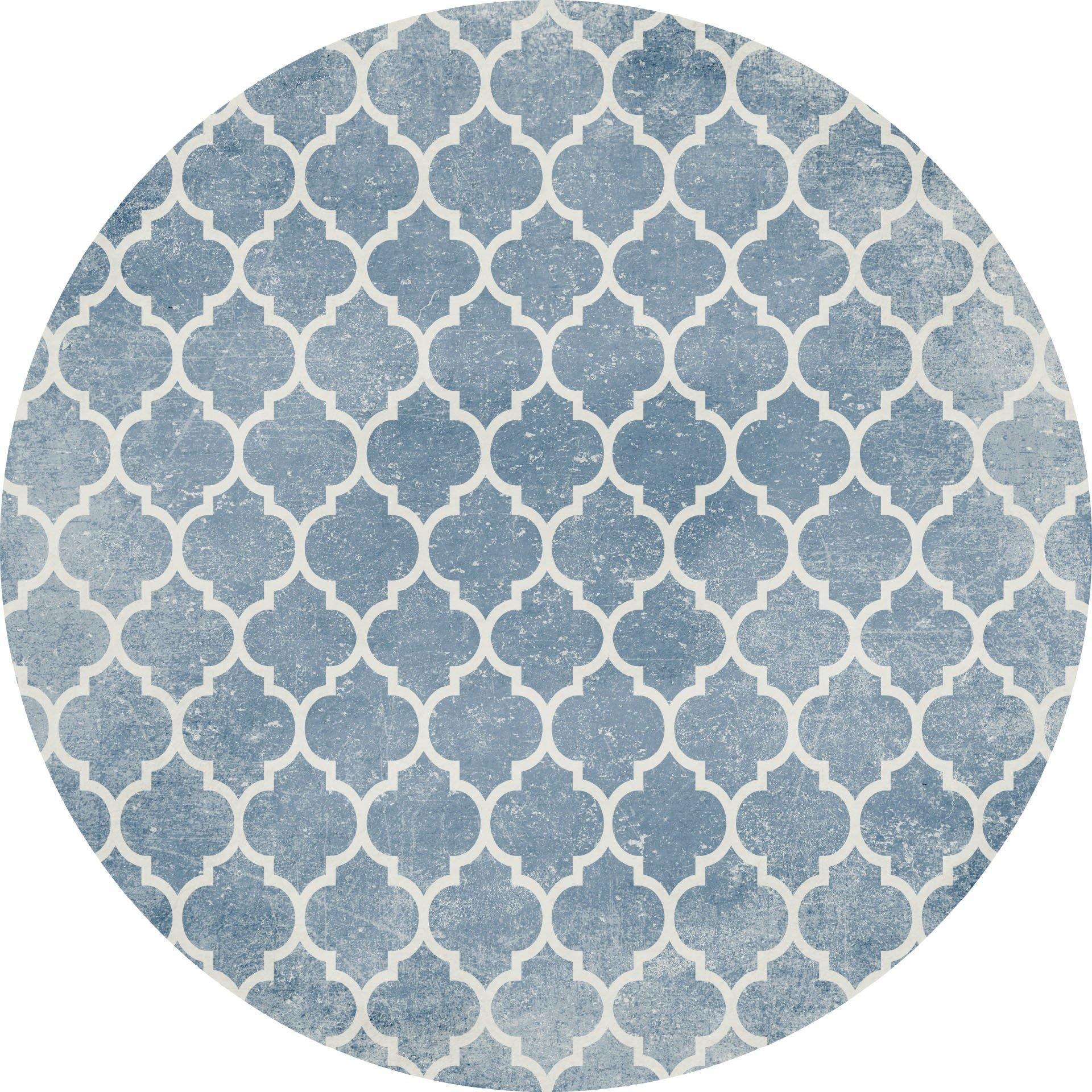 Ava Blue 15" Round Placemat Set of 4 *Final Sale* PERFECT - Carolina Creekhouse Easy to Clean Premium Vinyl Mats