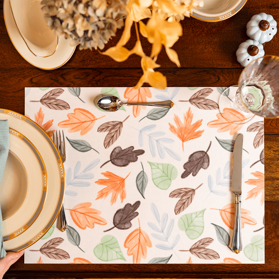 Falling For You Placemat | Light - Carolina Creekhouse Easy to Clean Premium Vinyl Mats