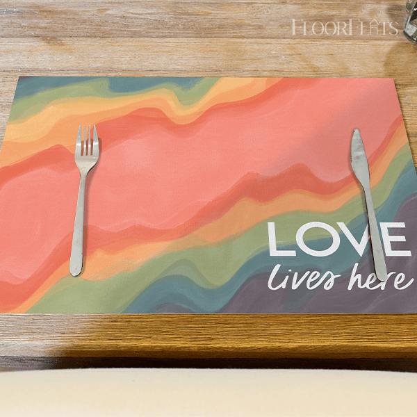 Love Lives Here Placemat - Carolina Creekhouse Easy to Clean Premium Vinyl Mats 