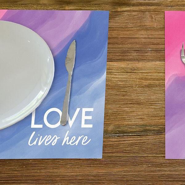 Love Lives Here Placemat - Carolina Creekhouse Easy to Clean Premium Vinyl Mats