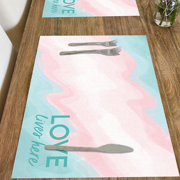 Love Lives Here Placemat - Carolina Creekhouse Easy to Clean Premium Vinyl Mats 