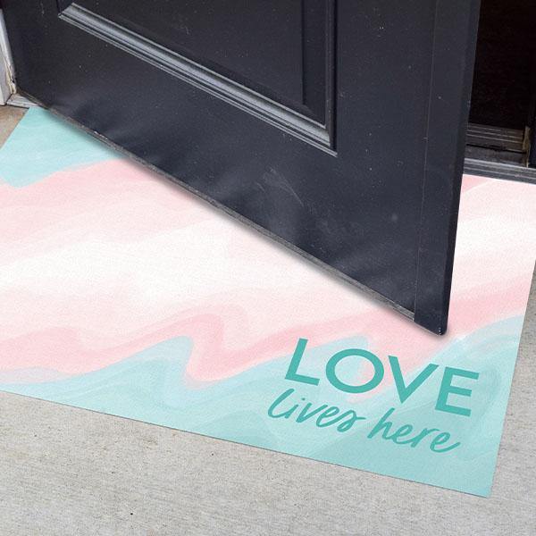 Love Lives Here FloorFlat - Premium Vinyl Mat - Carolina Creekhouse Easy to Clean Premium Vinyl Mats