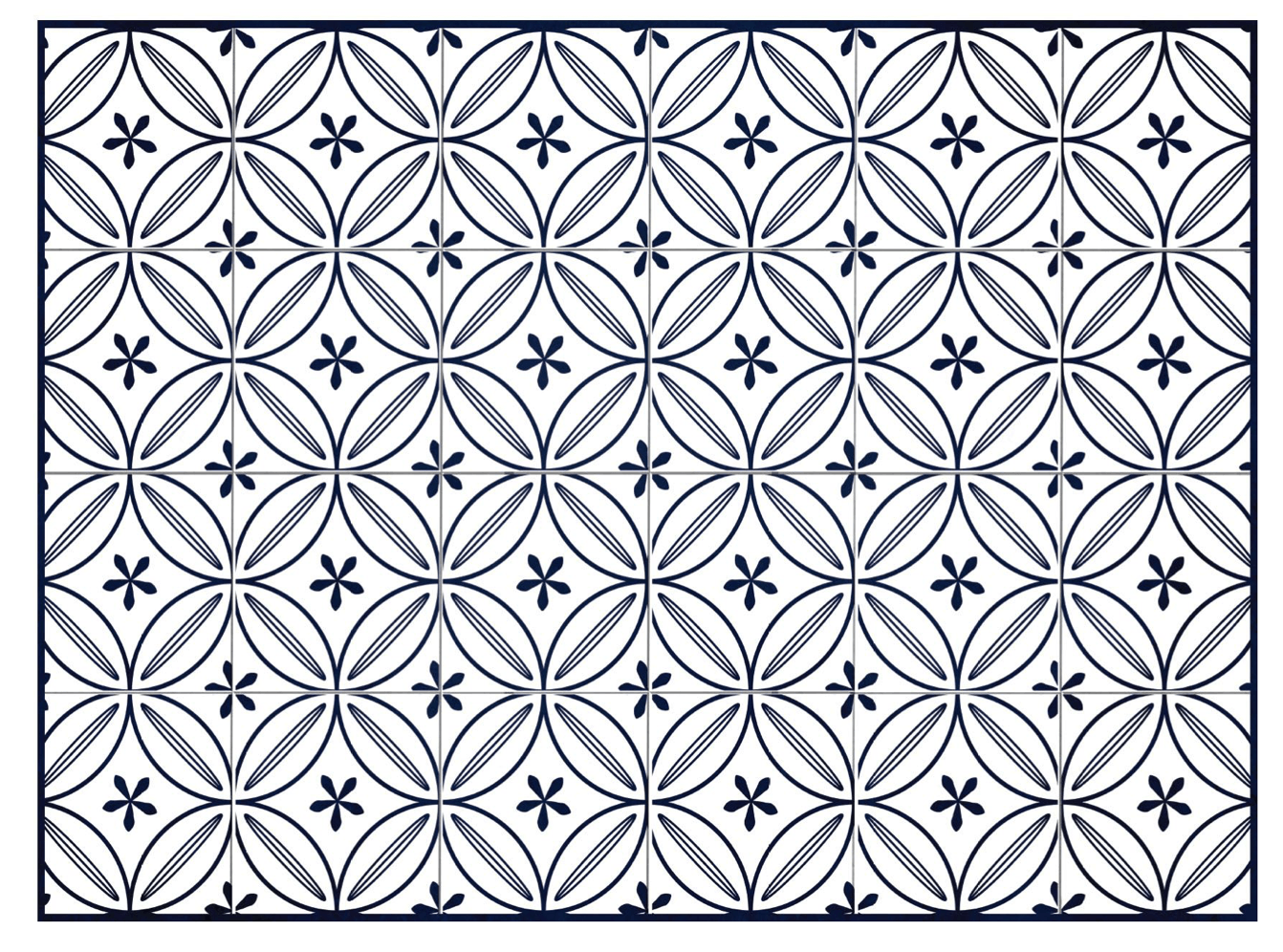 PE Grace Navy 6x8 *Final Sale* - Carolina Creekhouse Easy to Clean Premium Vinyl Mats 