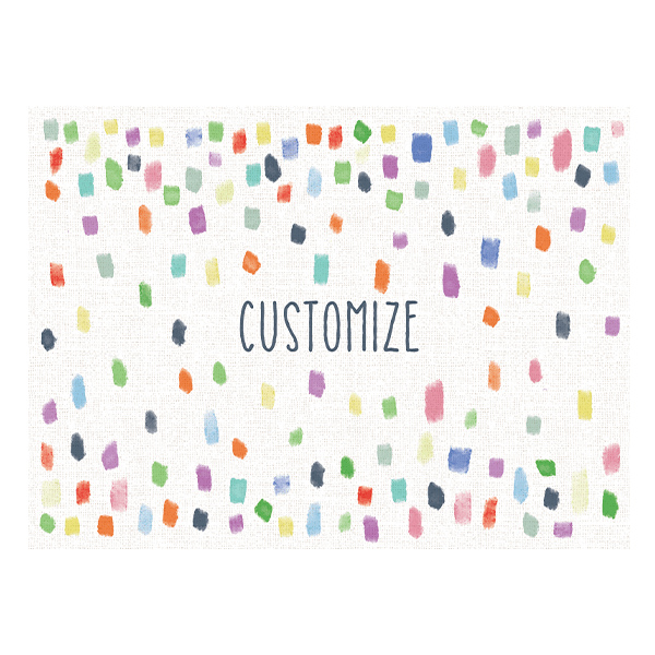 Custom Love Confetti Placemat - Carolina Creekhouse Easy to Clean Premium Vinyl Mats 
